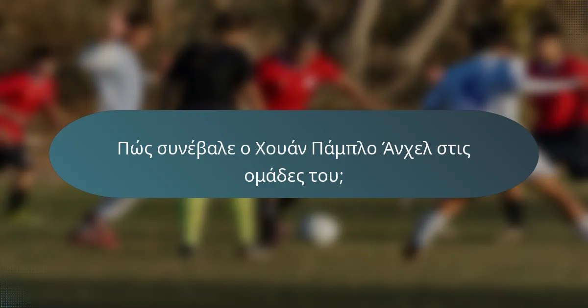Πώς συνέβαλε ο Χουάν Πάμπλο Άνχελ στις ομάδες του;