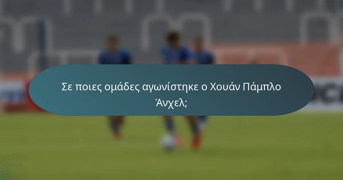 Σε ποιες ομάδες αγωνίστηκε ο Χουάν Πάμπλο Άνχελ;
